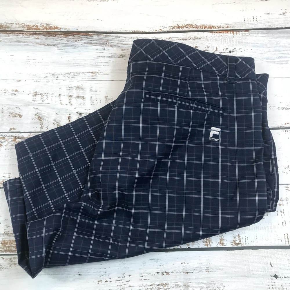 Fila Sport Golf Shorts Navy plaid size 36